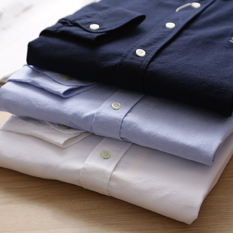 Embroidered breathable plain long sleeve shirt