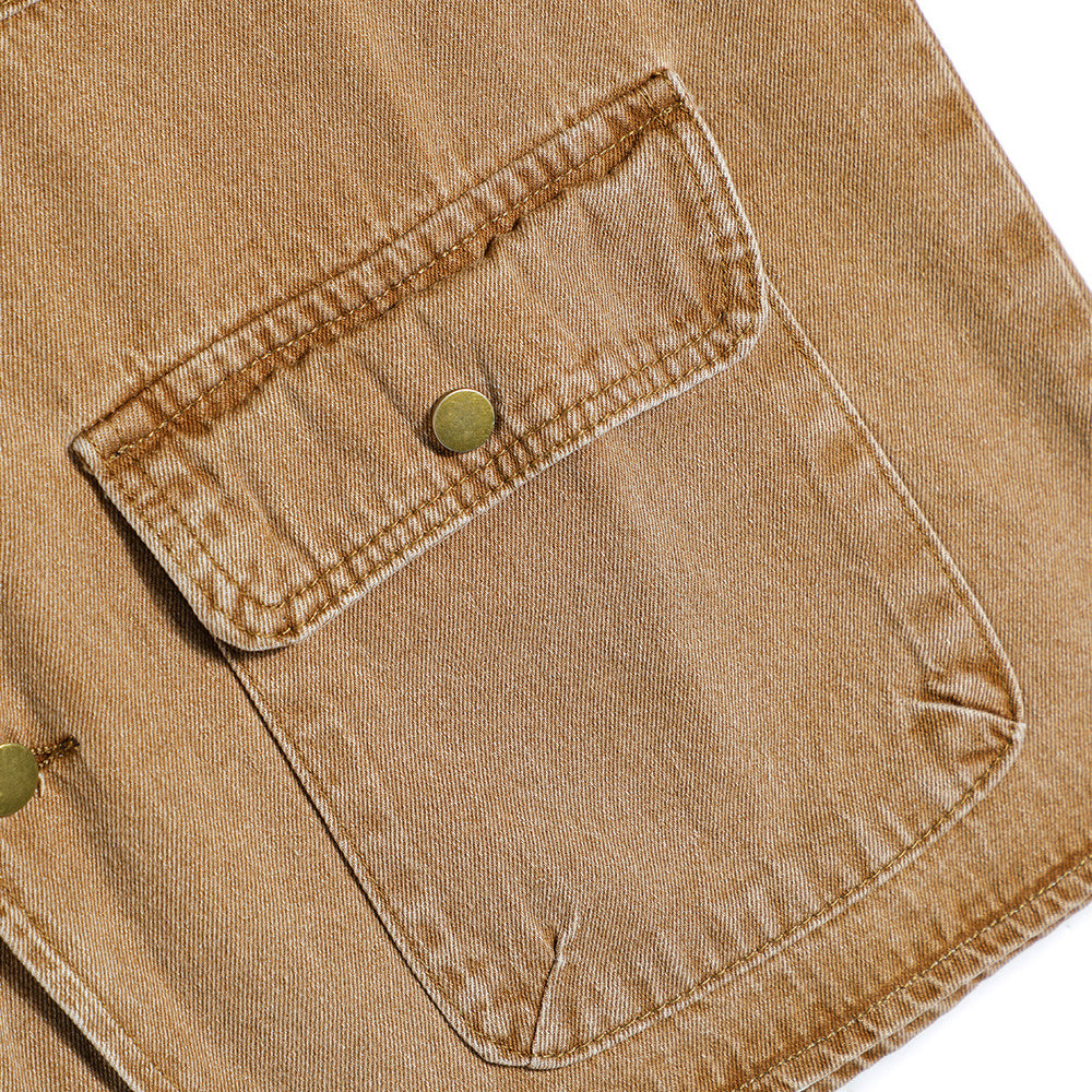 Classic multi-pocket denim work vest