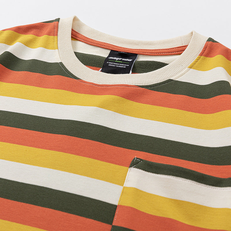 Colorful horizontal striped casual T-shirt