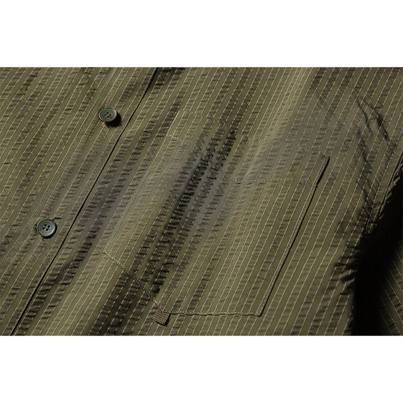 Classic striped long-sleeved work shirt
