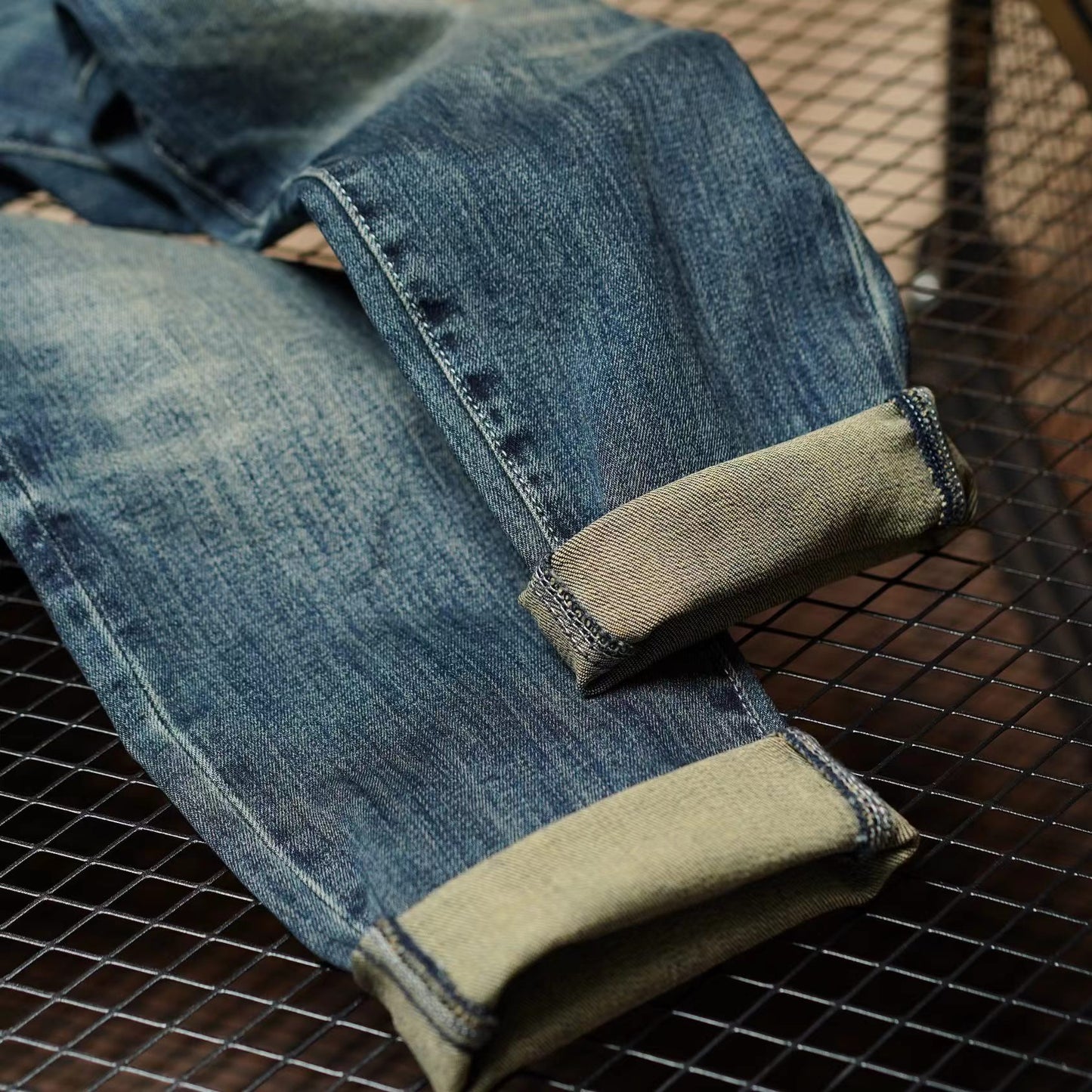 Heavyweight vintage straight denim pants