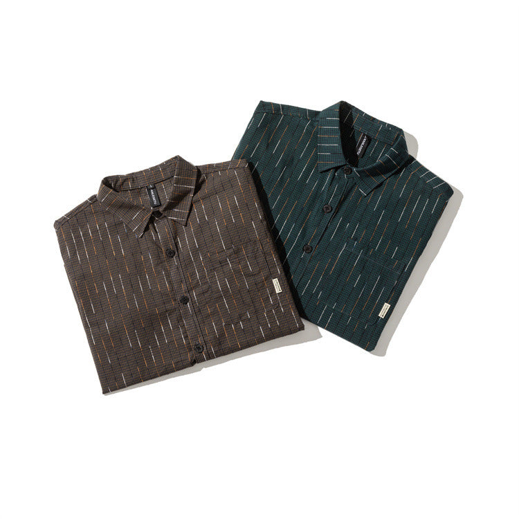 Retro color scheme fashion short sleeve shirt