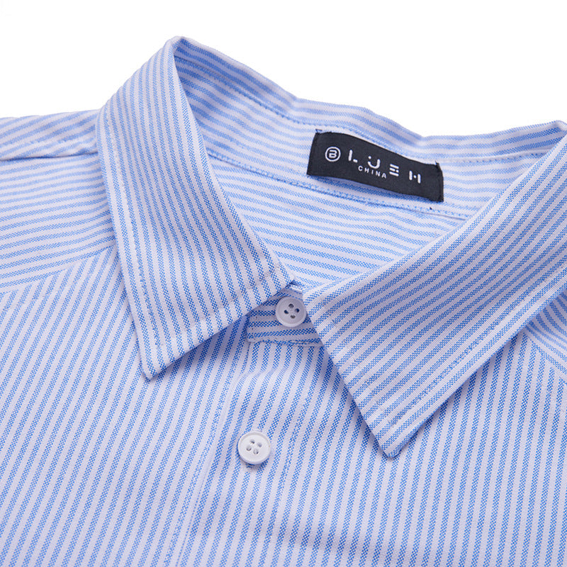 Classic blue striped long-sleeved work shirt