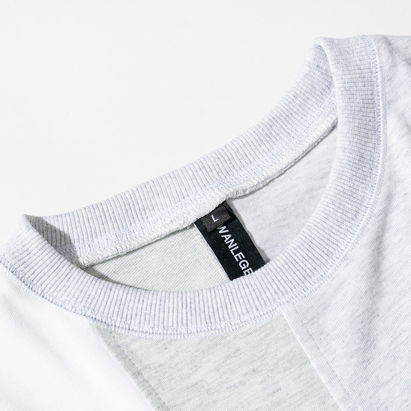 Color-block mountain T-shirt with functional pocket