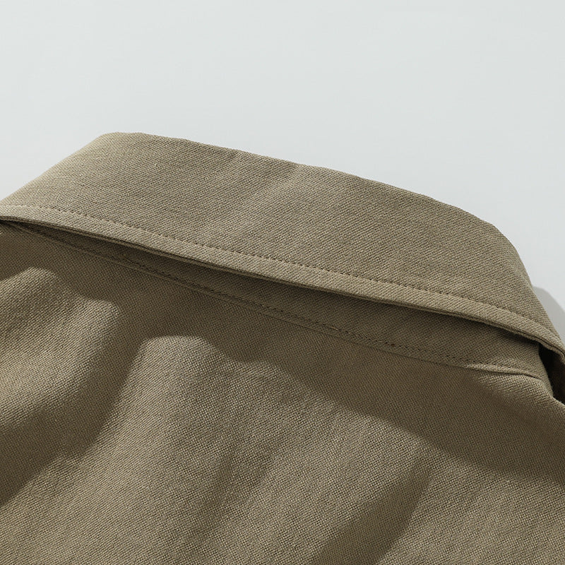 Faux layered cotton short sleeve shirt