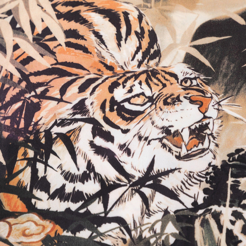 Retro "Tiger" Print Short Sleeve Shirt