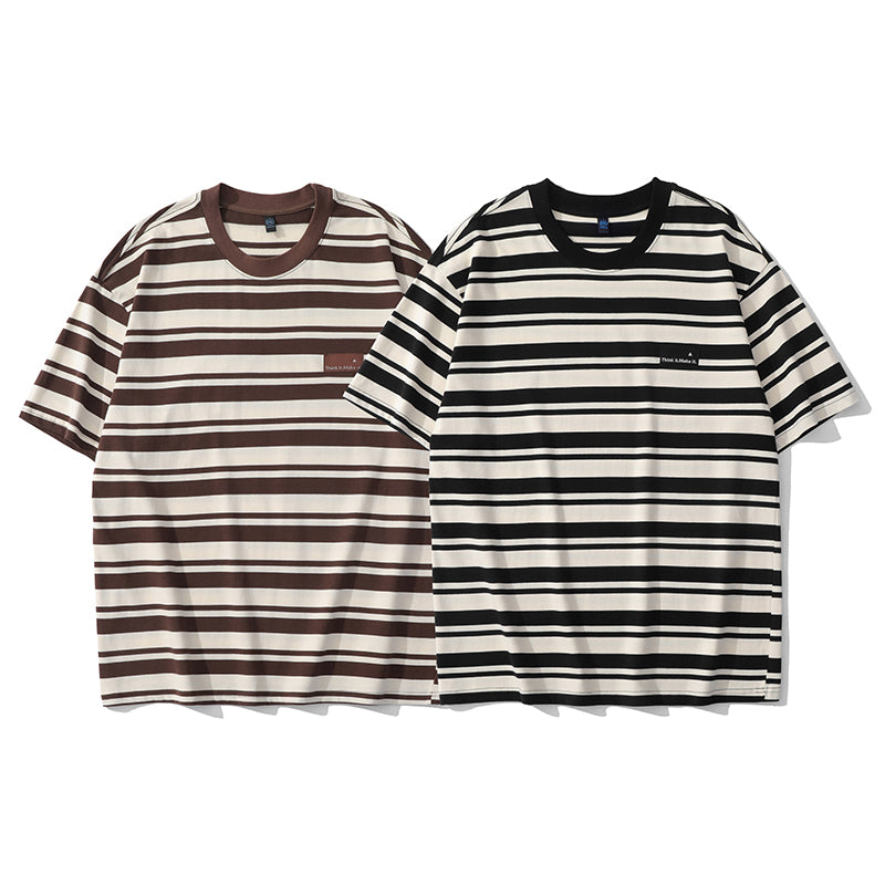 Classic horizontal striped short sleeve T-shirt