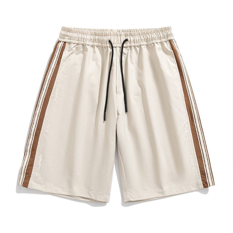 Striped color combination casual shorts