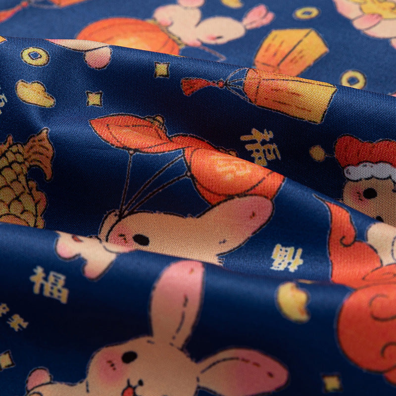 Retro "Rabbit" all-over print short-sleeved shirt