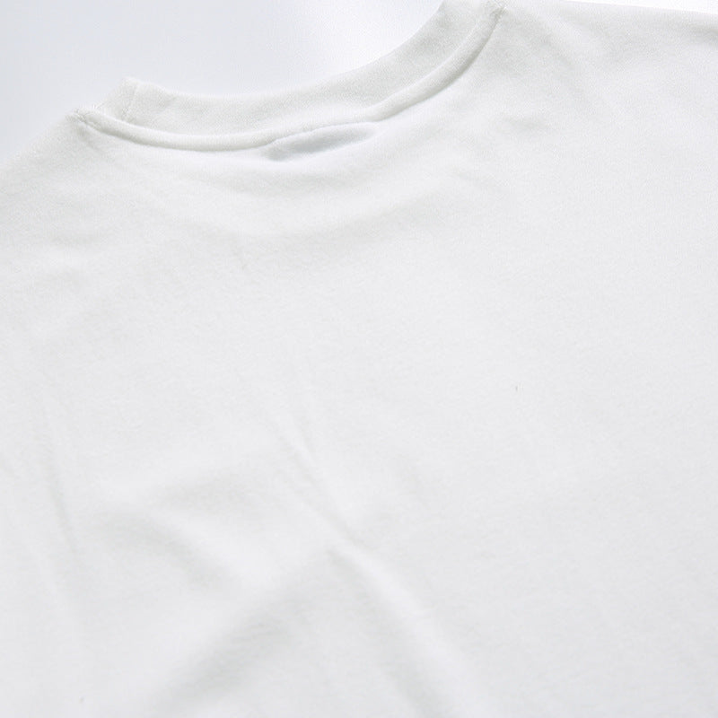 四色選べ無地不規則シンプル長袖Tシャツ