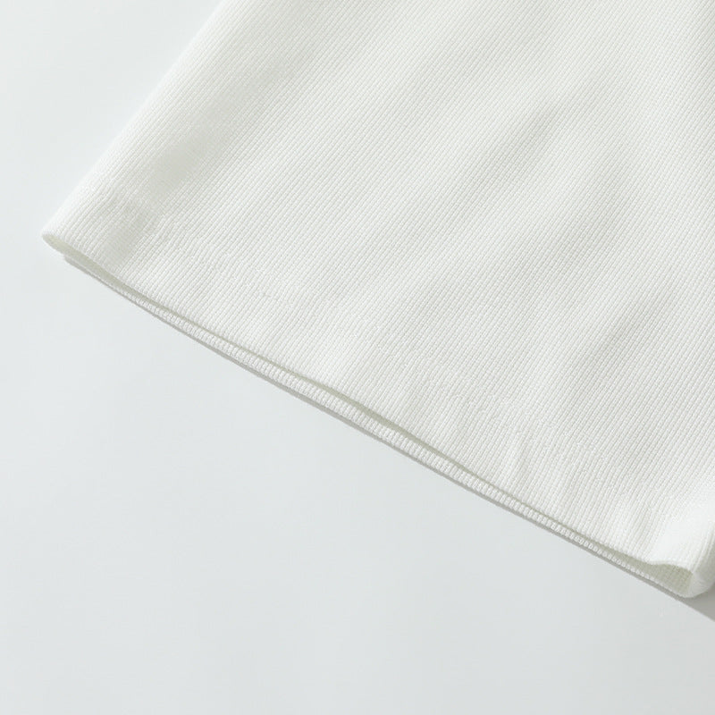 Faux layered cotton short sleeve shirt