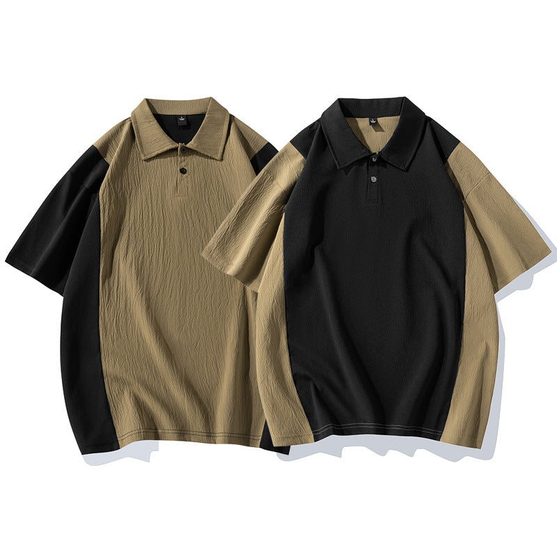 Color-block fashion polo shirt