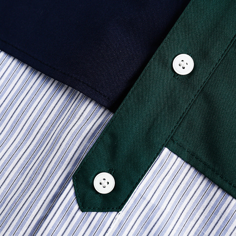 Faux layered outdoor vest and striped shirt