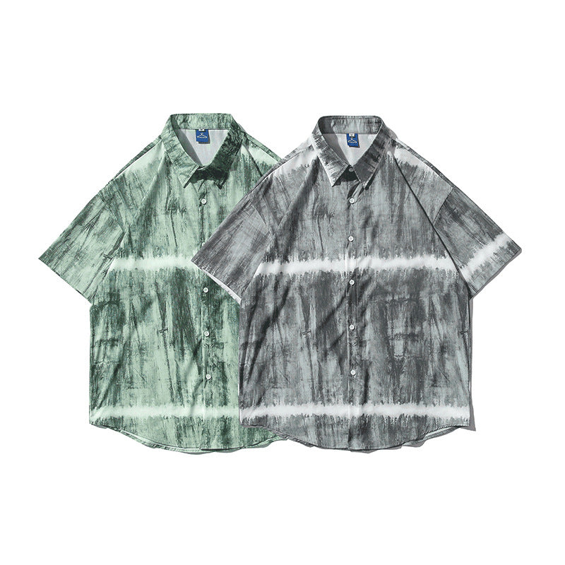 Unique tie-dye short-sleeved shirt