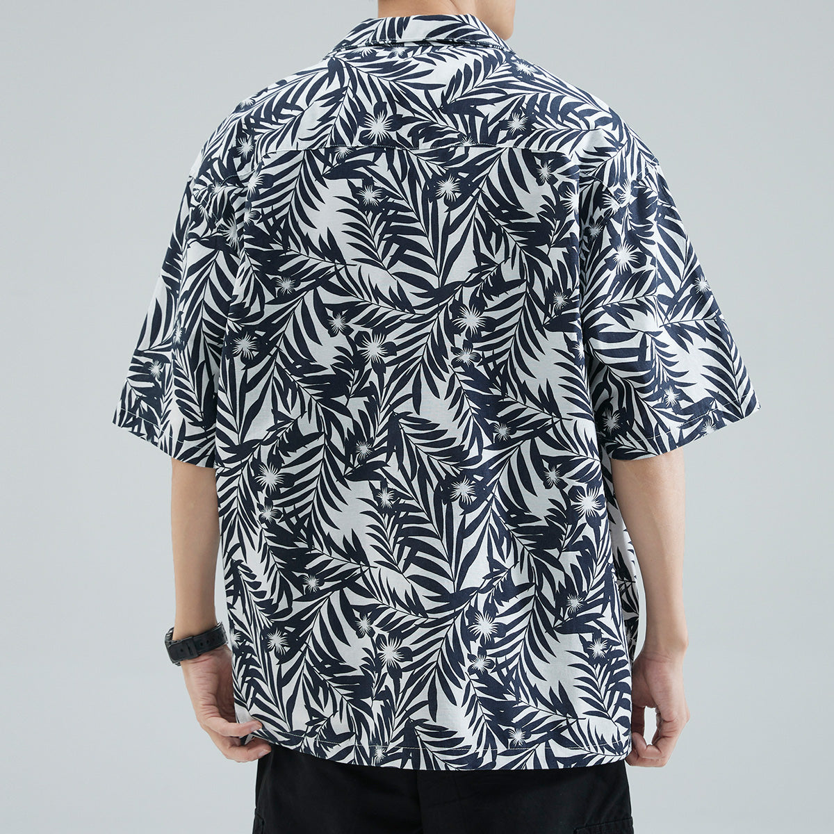 Breathable cotton linen aloha shirt