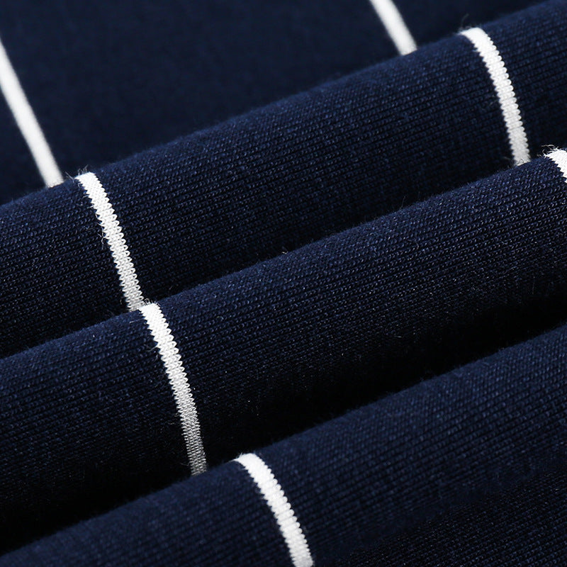 Easy-to-match striped embroidered long-sleeved T-shirt