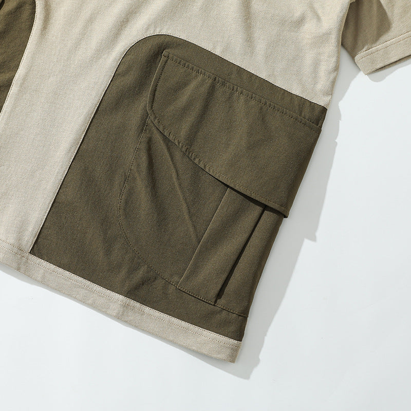 Switching pocket short sleeve T-shirt