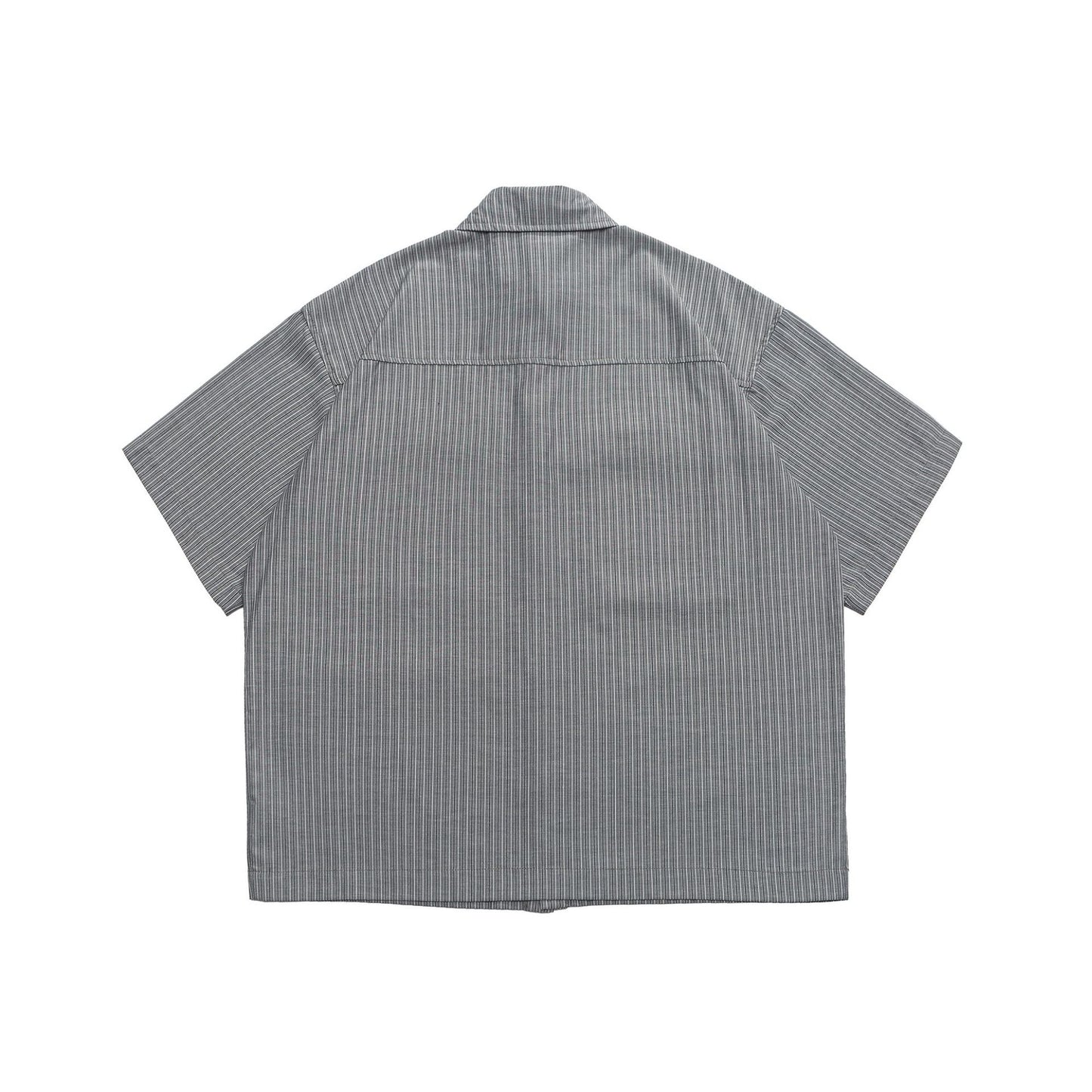 Classic blue striped short-sleeved shirt