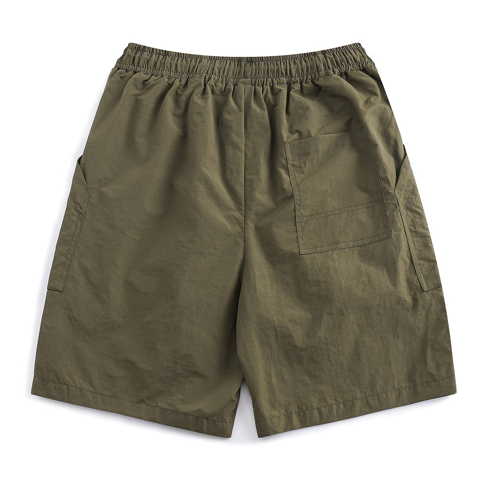 Zippered large pocket casual shorts