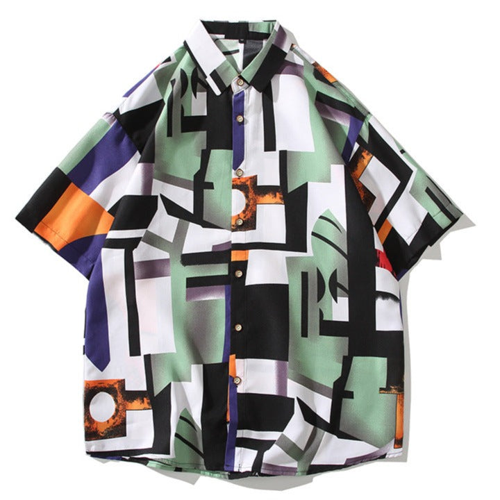 Colorful Geometric Aloha Shirt