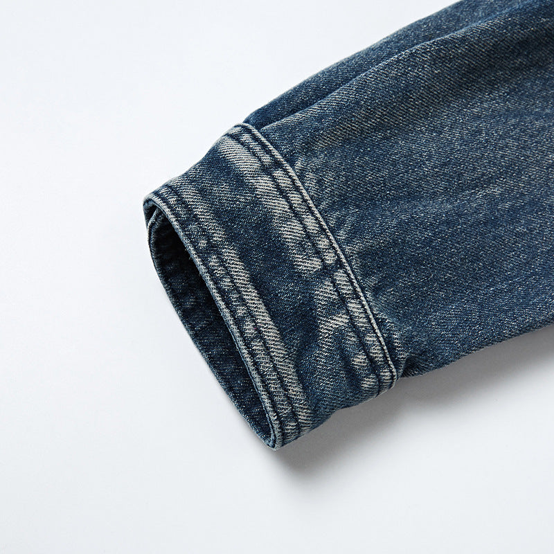 Classic American casual denim pocket jacket