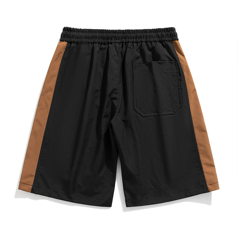 Striped color combination casual shorts