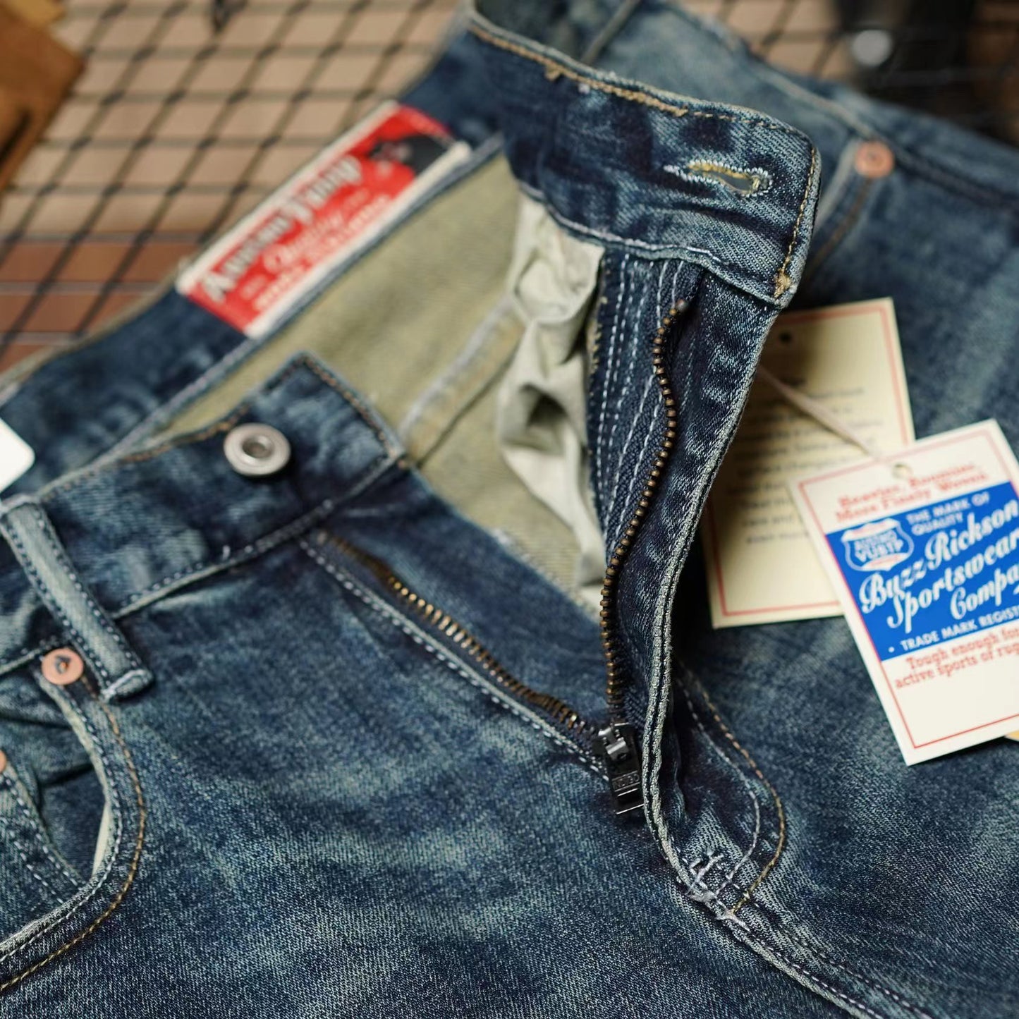 Heavyweight vintage straight denim pants