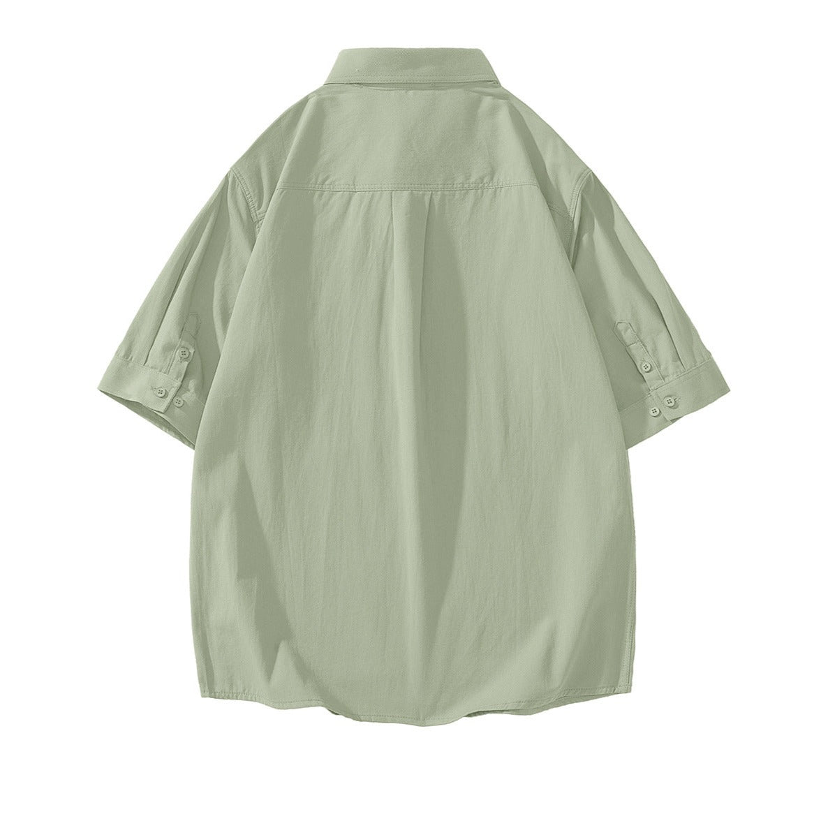 Classic plain short-sleeved work shirt in four colors