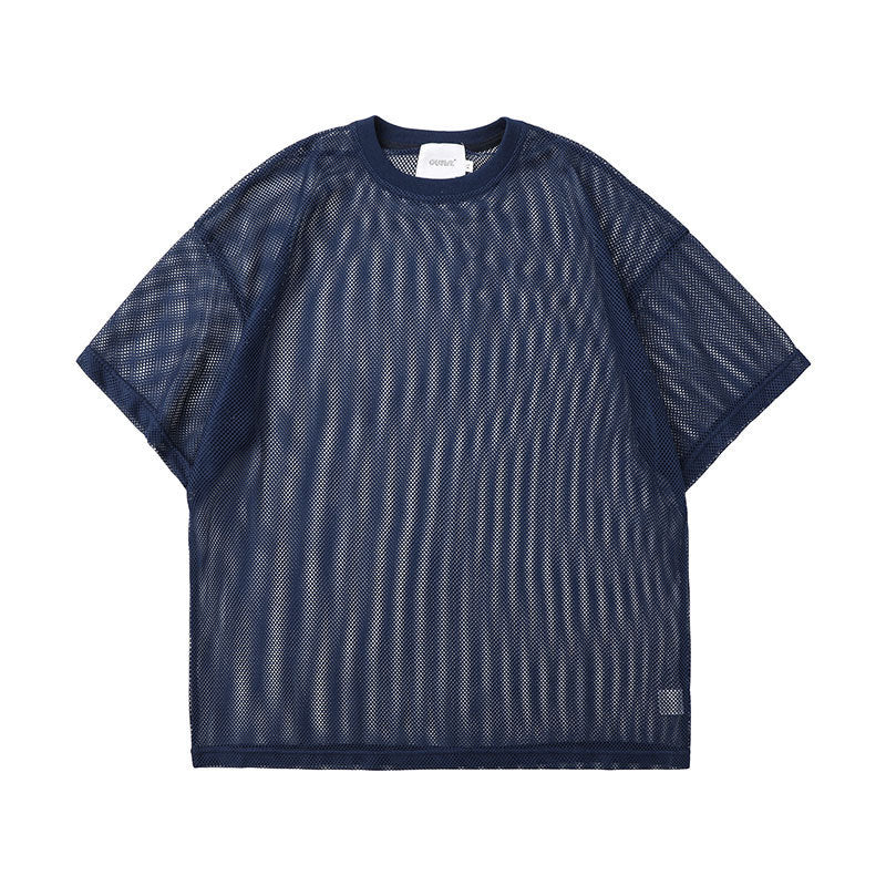 メッシュ通気性中空無地Tシャツ