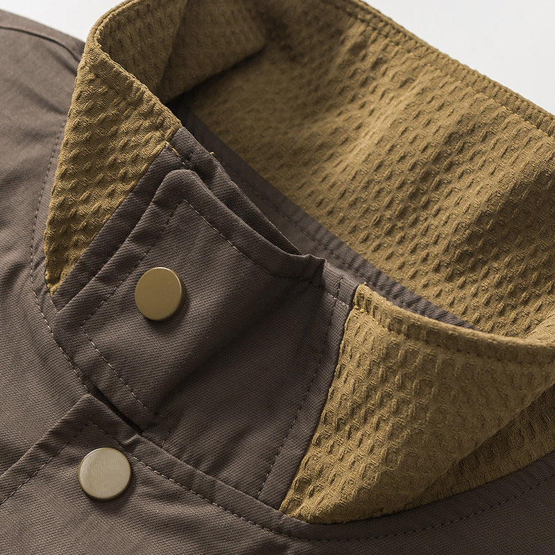 Switch high neck color combination jacket