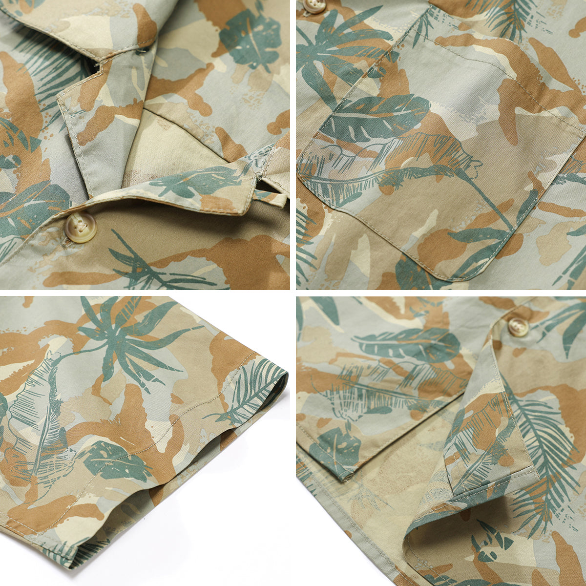 Retro all-over print aloha short-sleeved shirt