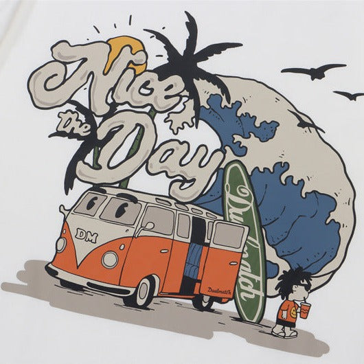 Easy-to-match cartoon print T-shirt