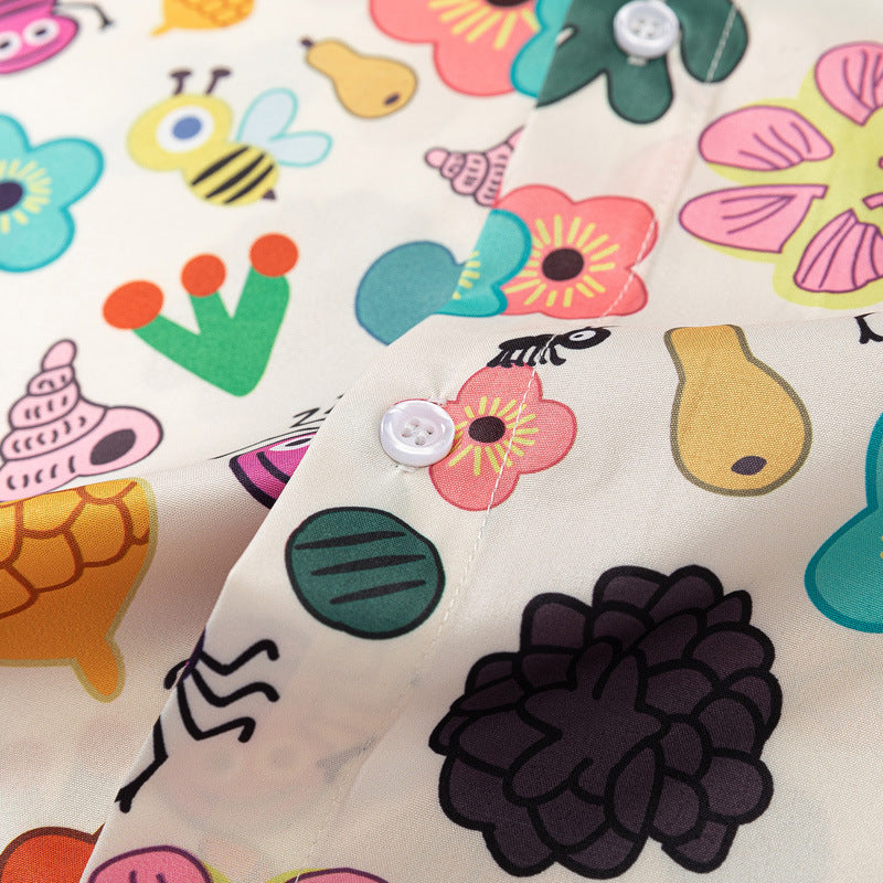 Cute floral Hawaiian short sleeve shirt