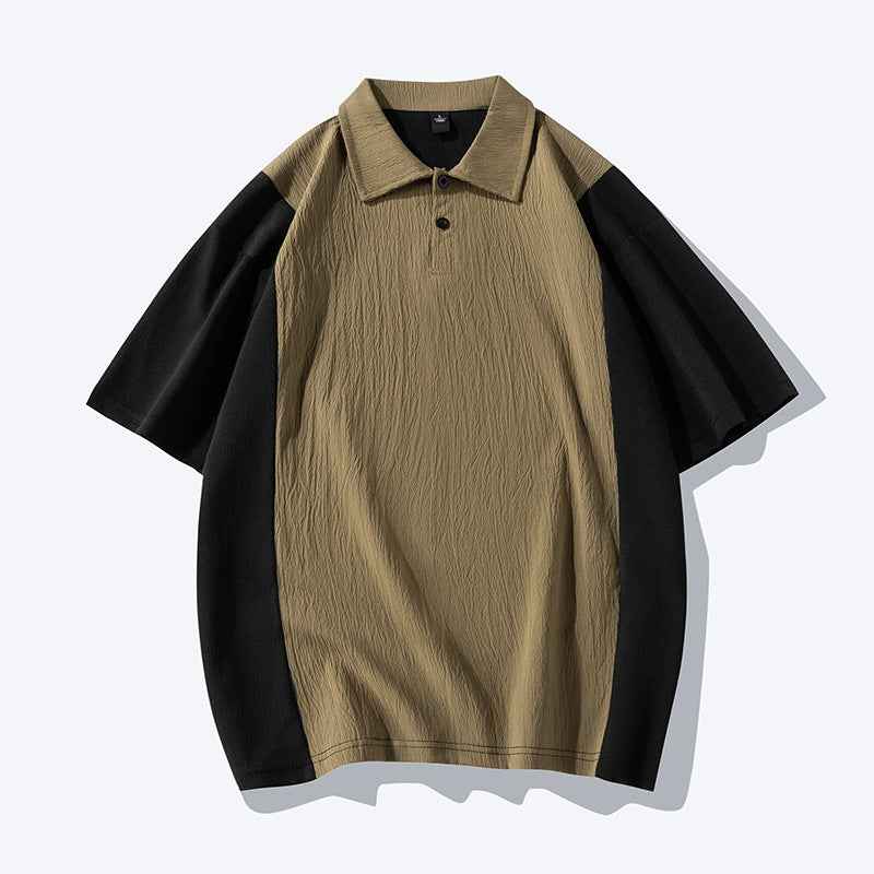 Color-block fashion polo shirt