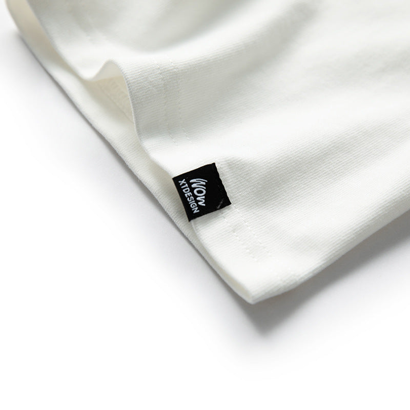 Back alphabet print short sleeve T-shirt