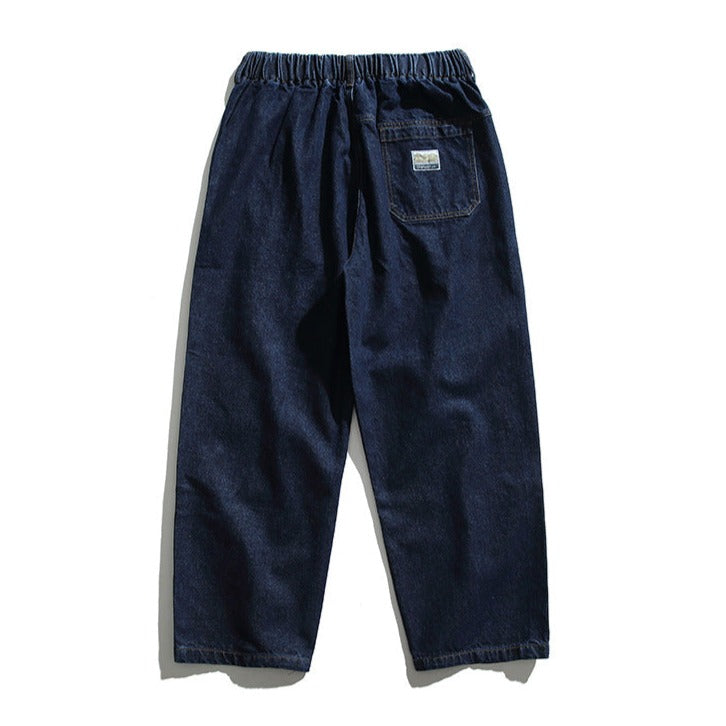 Classic simple blue straight jeans