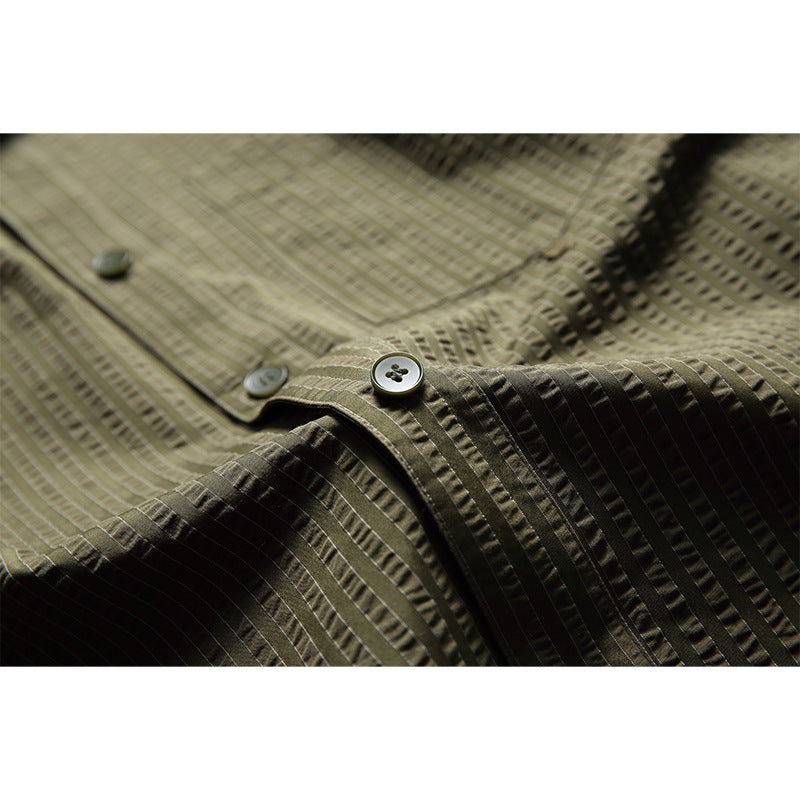 Classic striped long-sleeved work shirt