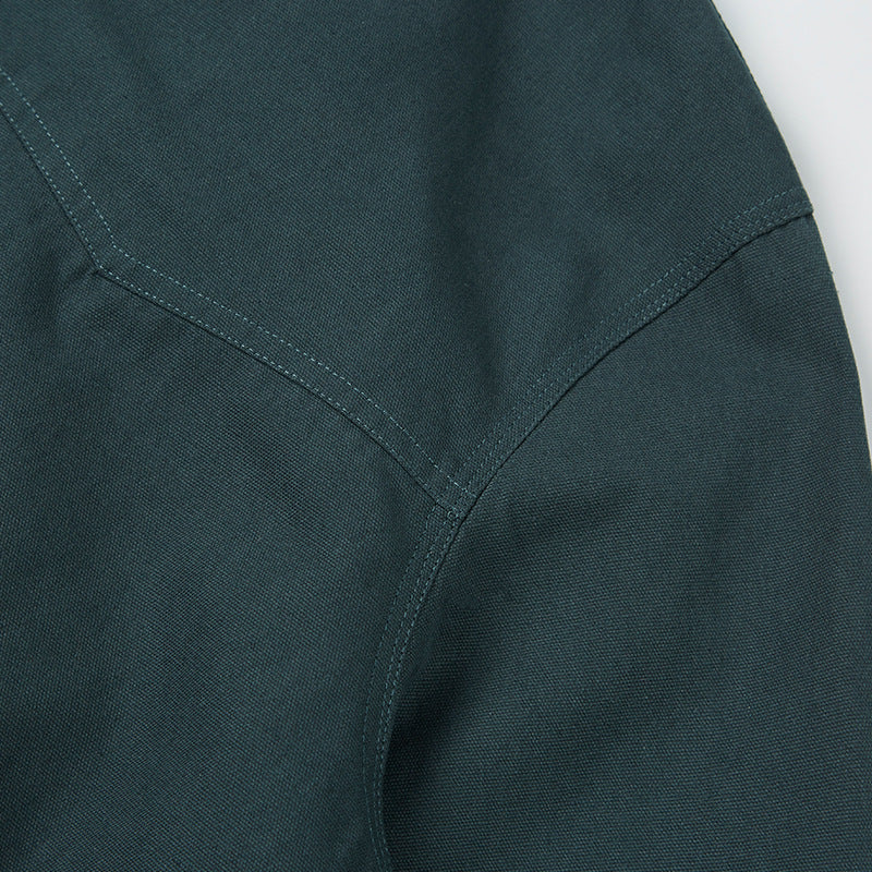 Plain corduroy neck casual jacket