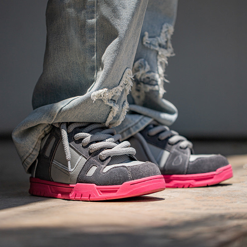 Unique casual color matching thick sole sneakers