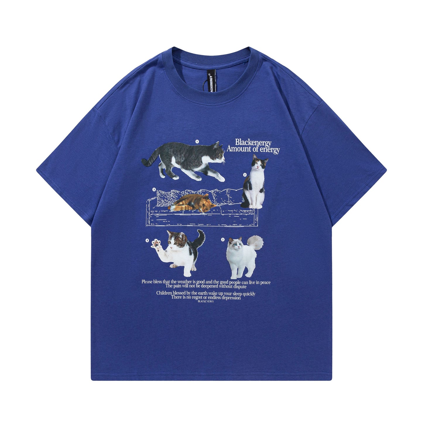 Cat print casual loose t-shirt