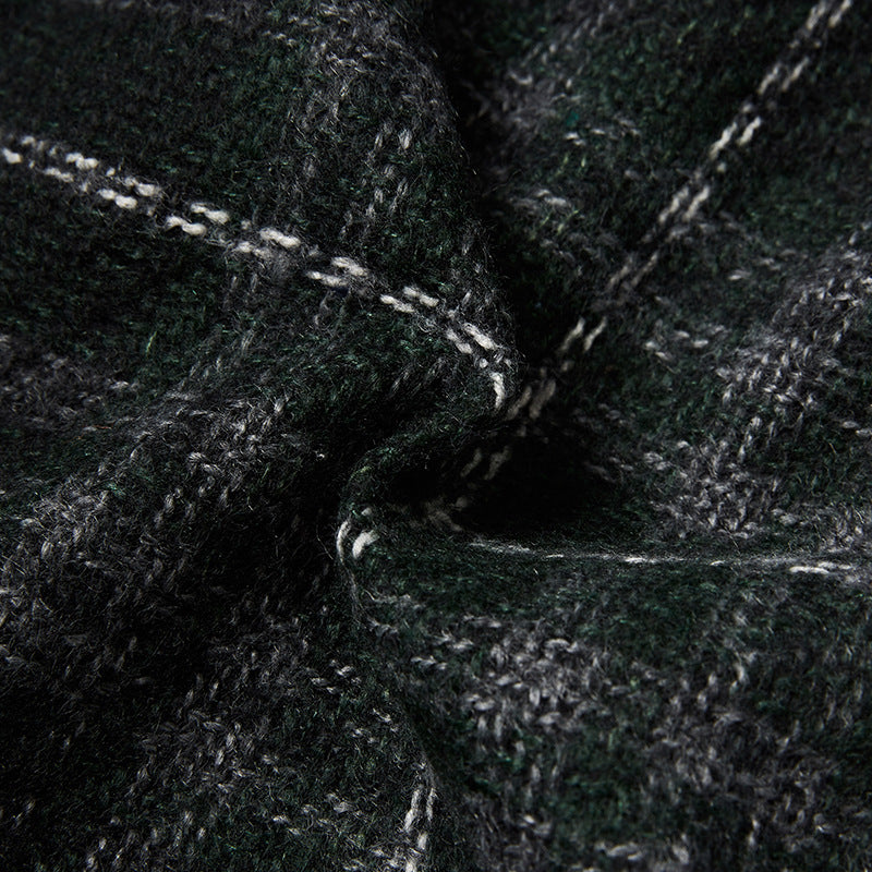 Classic check pattern pocket long sleeve shirt