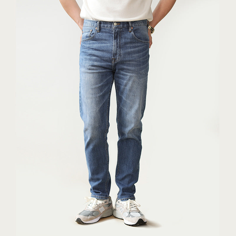 Distressed Stretch Wash Vintage Denim Pants