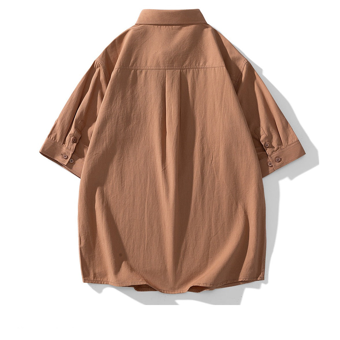 Classic plain short-sleeved work shirt in four colors