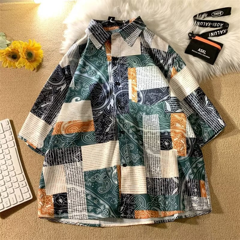 Switch print aloha short sleeve shirt
