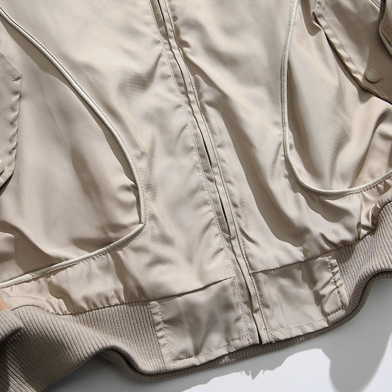 Retro plain flight jacket in three colors