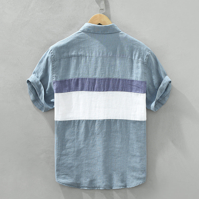 Color-coordinated, breathable linen shirt