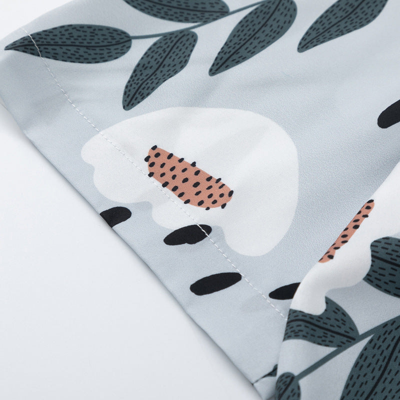 Retro all-over print aloha shirt, short sleeves