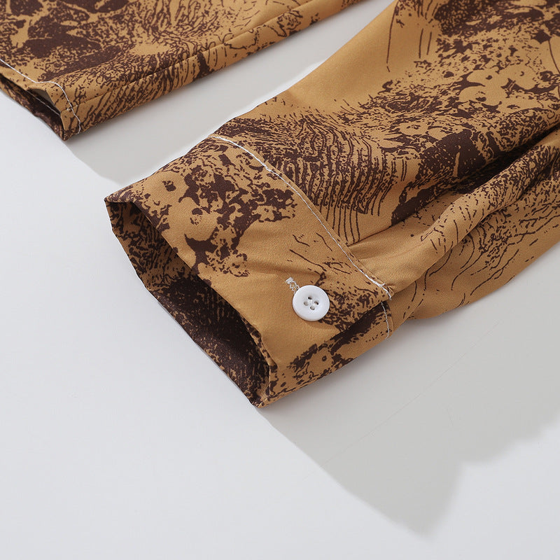 Vintage oil painting long sleeve shirt