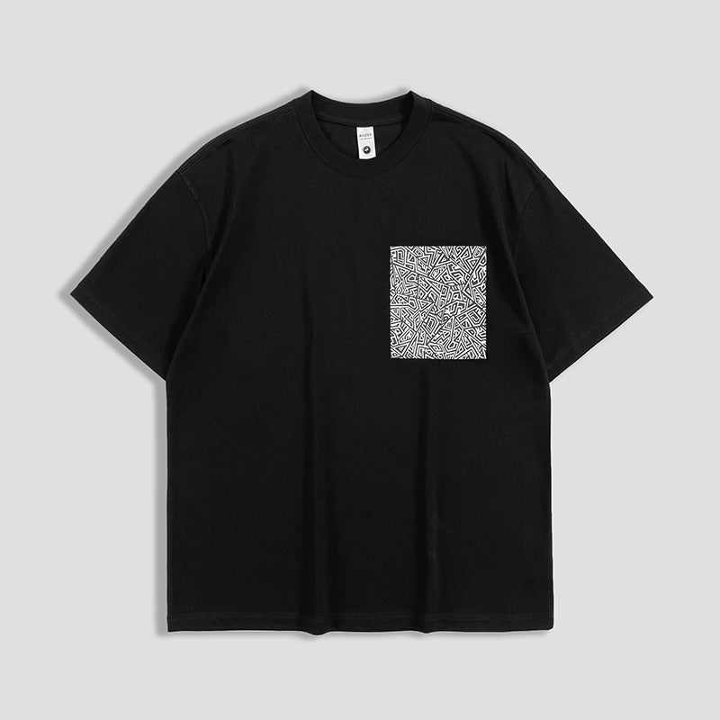 切替ポケット合わせやすい半袖Tシャツ