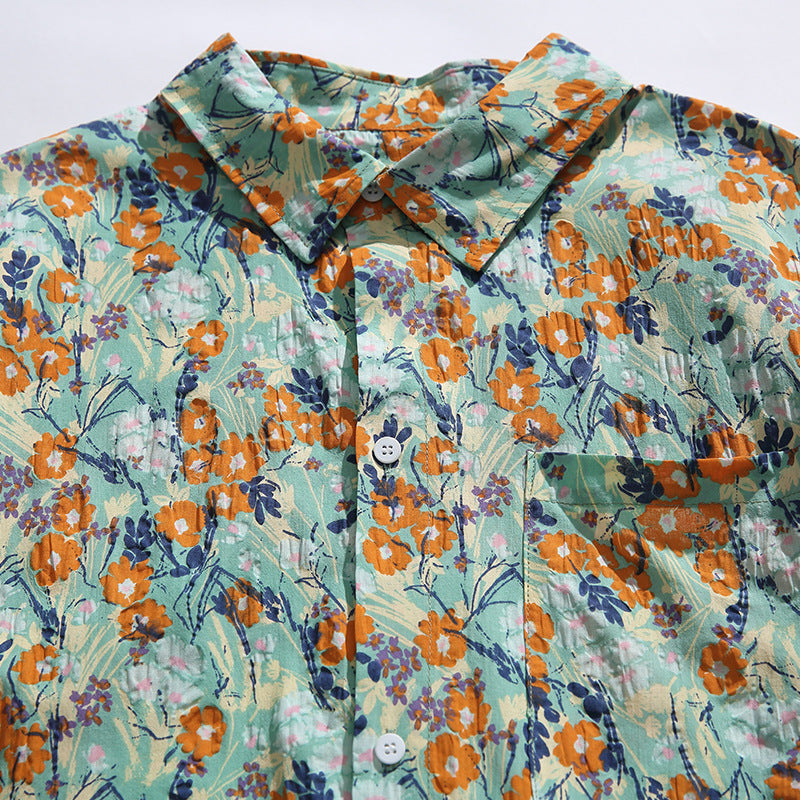 Retro floral fresh aloha short sleeve shirt